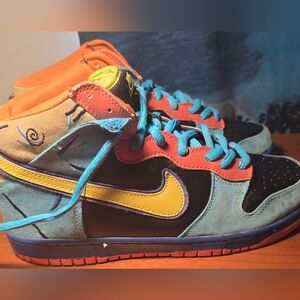 SB Dunk High “Skate or Die” Size  (10) Multicolor Teal Orange Yellow